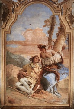 ヴィラ・ヴァルマラーナ・アンジェリカ 木にメドロスの名前を彫る ジョバンニ・バティスタ・ティエポロ Oil Paintings